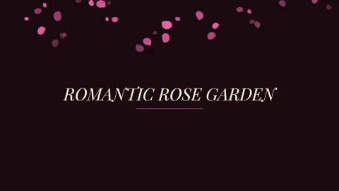 Romantic garden concept with elegant script text on dark background. 库存影片 336879899