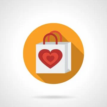 Romantic gift package flat vector icon Stock Illustration