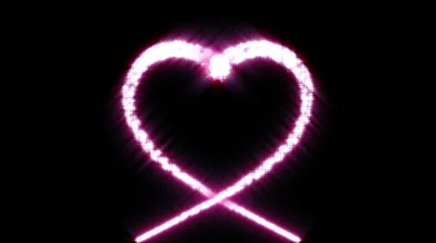 Romantic glowing heart - with Alpha Stock Footage 45526269