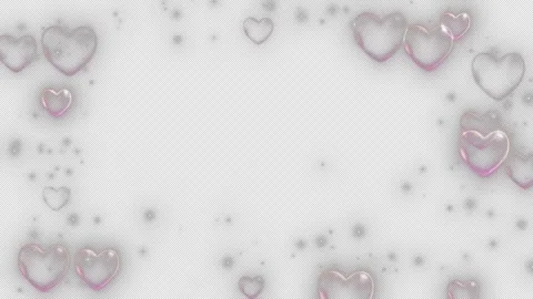Romantic Glowing Hearts and Sparkling Stars Border Overlay on Black Background Stock Footage 337229960