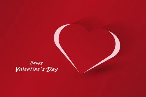A romantic graphic with a bold red background, a hollow white heart outline.. Stock Illustration