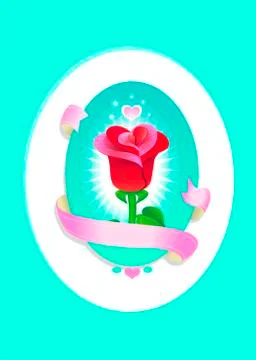 Romantic greeting card with rose. Vector illustration for Valentines day. Stock Illustration