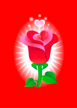 Romantic greeting card with rose. Vector illustration for Valentines day. Stock Illustration