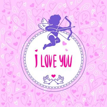 Romantic greeting card. Vector illustration. Stock Illustration