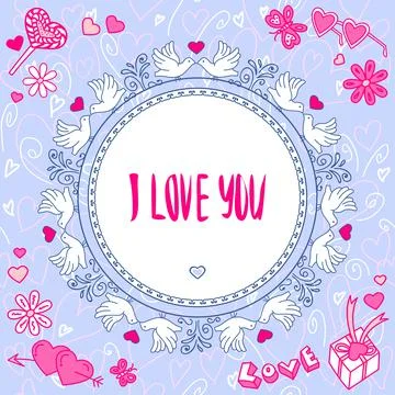Romantic greeting card. Vector illustration. Stock Illustration