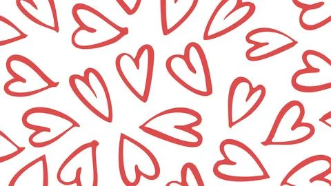 Romantic hand-drawn heart pattern Stock Illustration