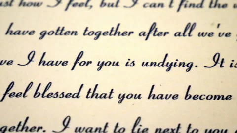 Romantic Handwritten Letter Script With I Love You, Baby Message Across Par.. Vídeo Stock 327558808