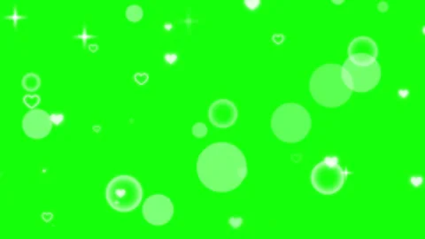 Romantic Heart and Bubble Particles Overlay on Green Screen Stock Footage 313169518