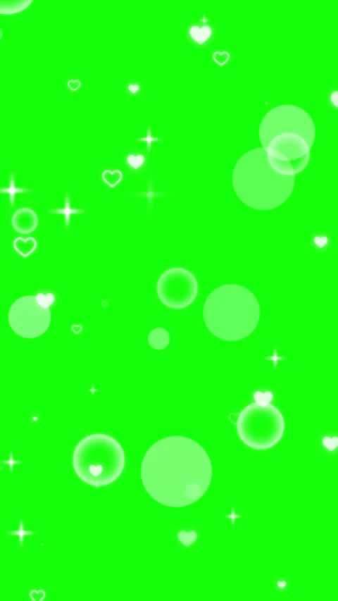 Romantic Heart and Bubble Particles Overlay on Green Screen Stock Footage 313169522
