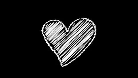 Romantic heart animated hand drawn sketch cute love valentine icon wiggling.. 動画素材 342963667