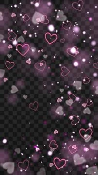 Romantic heart flare effect with pink glow and sparkling light rays イラスト素材