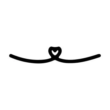 Romantic heart flourish divider vector illustration for wedding and greetin.. Stock Illustration