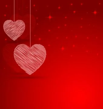 Romantic heart with lights effect background Stock Illustration