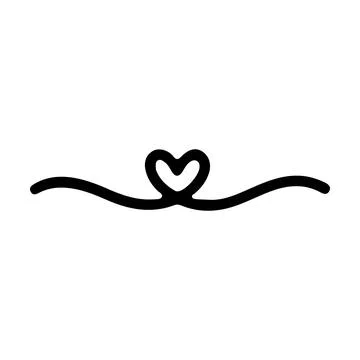 Romantic heart loop decorative divider vector illustration perfect for wedd.. Stock Illustration
