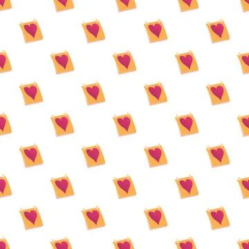 Romantic heart note pattern seamless background design Stock Illustration