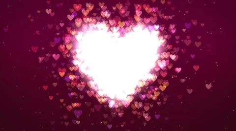 Romantic heart particles background loop Stock Footage 61772604