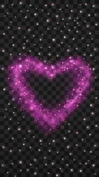 Romantic heart ray overlay with gradient glow and sparkle Ilustración de archivo