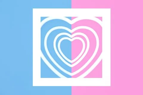 Romantic Heart Shape Abstract Border Decoration Stock Illustration
