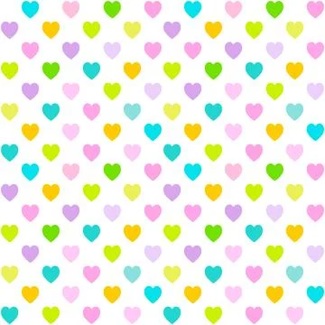 Romantic Heart shape seamless pattern, white background Stock Illustration