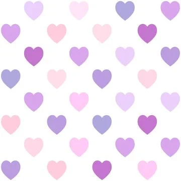 Romantic Heart shape seamless pattern, white background Stock Illustration