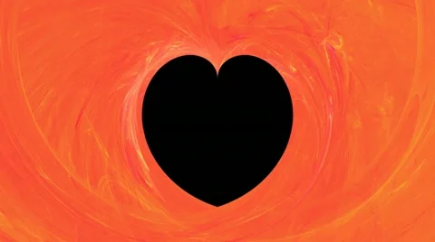 Romantic heart shaped frame on the burning plasma and blazing fire 1080 库存影片 10883882
