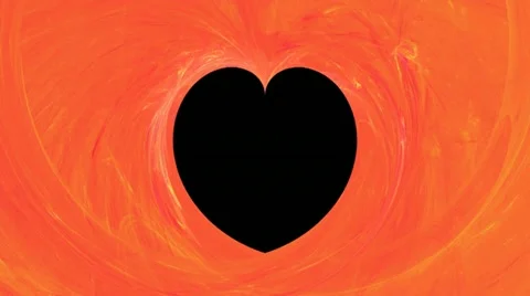 Romantic heart shaped frame on the burning plasma and blazing fire 720 Stock Footage