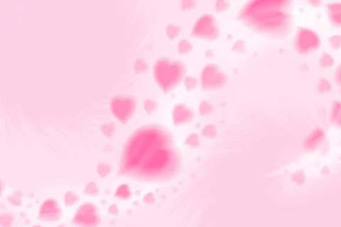 Romantic heart trail on pink background. Flower particles flying in magic win Stock Illustration