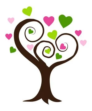 Romantic Heart Tree Vector Stock Illustration