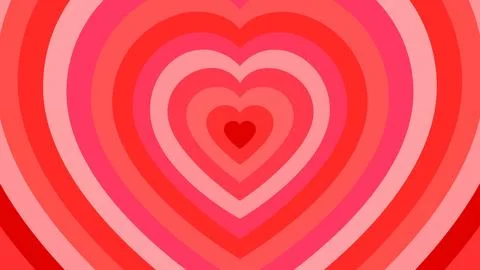 Romantic heart tunnel background, vector frame Stock Illustration