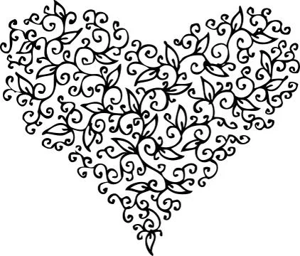 Romantic heart vignette Stock Illustration