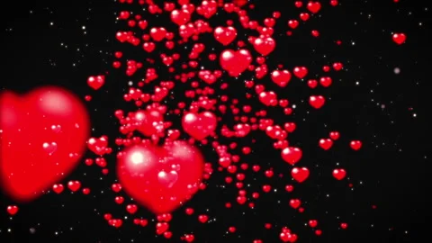 Romantic Hearts Bokeh Stock Footage 261986840