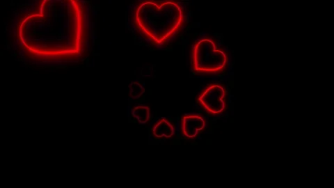 Romantic Hearts Endless Spiral Loop Stock Footage 260706590
