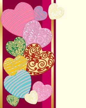Romantic hearts Stock Illustration
