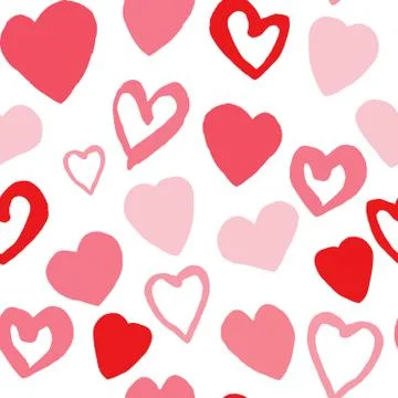 Romantic hearts seamless pattern. 14 february wallpaper. Valentine's Day back Stock Illustration