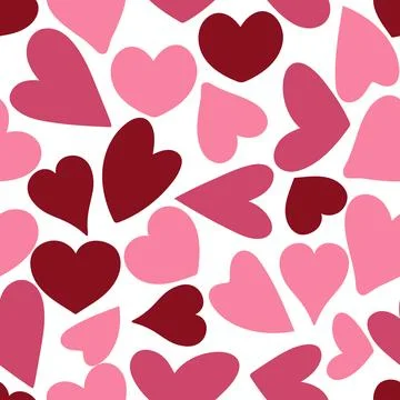 Romantic hearts seamless pattern Ilustração Stock