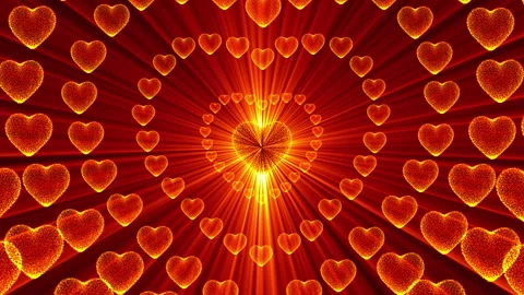 Romantic Hearts Tunnel Loop Stock Footage 146779061