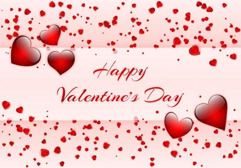 Romantic illustration with hearts Stock Illustration