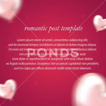 Romantic instagram or other social media post for 14 february PSD Template
