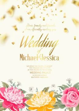 Romantic invitation card 스톡 일러스트