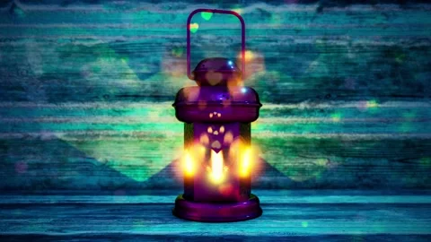 Romantic Lantern Light Animation. Valentine's Day Greeting card. Romantic night. Stock Footage 130945245
