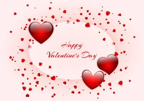 Romantic leaflet with hearts Stock Illustration