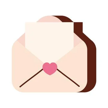 Romantic letter sticker Stock Illustration