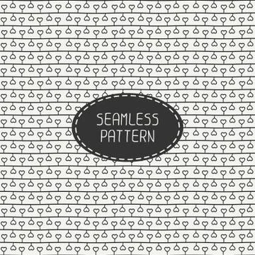 Romantic line seamless pattern with hearts. Paper for scrapbook. Tiling Stock Illustration