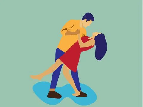 Romantic Love Couple Flat Vector Stock Illustration