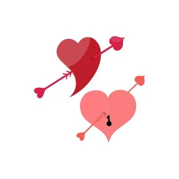 Romantic love elements. Valentine's day cute illustrations Illustrazione stock