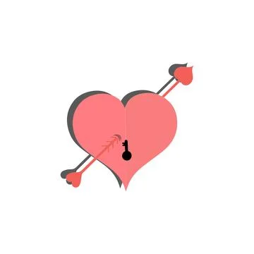 Romantic love elements. Valentine's day cute illustrations Stock Illustration