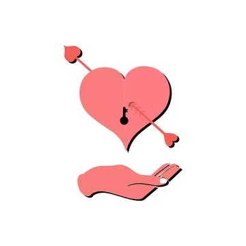 Romantic love elements. Valentine's day cute illustrations Illustrazione stock