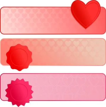 Romantic Love Heart Web Banners Stock-Illustration