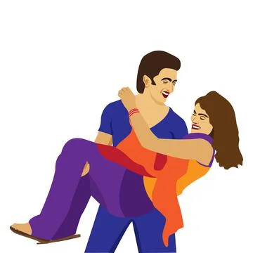 Romantic Love People Vector Flat Vector Illustration Stock Illustration