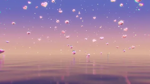 Romantic love rising dynamic background seamlessly loops Stock Footage 328499406